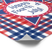 Poster Pop de gâteau rouge, blanc et bleu (Coin)