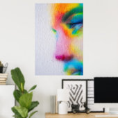 Poster Pop Femme : Explosion de couleurs (Bureau à domicile)