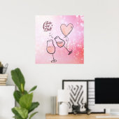 Poster Pop Fizz Clink Champagne Célébration du vin (Bureau à domicile)
