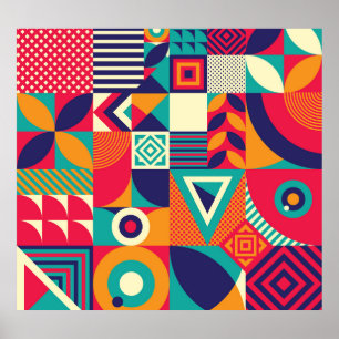 Poster Pop formes géométriques abstraites, motif transpar