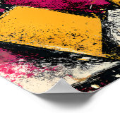 Poster Pop Graphique Moderne : Fragmentation Abstraite (Coin)