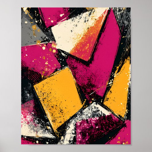 Poster Pop Graphique Moderne : Fragmentation Abstraite (Devant)