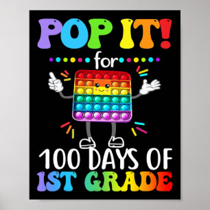 Poster Pop It Pendant 100 Jours Joyeux 100e Jour Popping