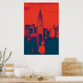 Poster Pop Style Rouge Retro Art New York City (Cuisine)