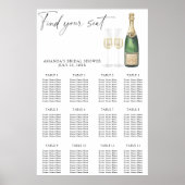 Poster Pop the champagne bridal shower chart (Devant)