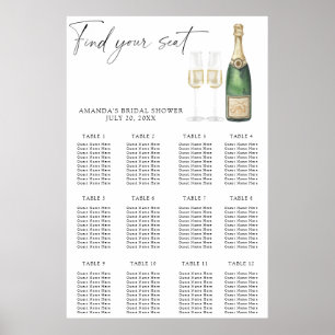 Poster Pop the champagne bridal shower chart