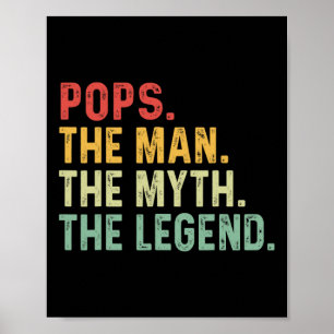 Poster Pop The Man The Myth The Legend Fête des pères Don
