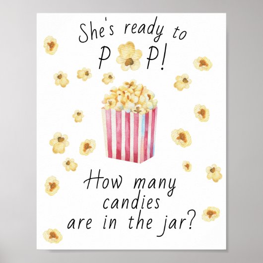 Poster Popcorn  - devine le nombre de bonbons dans le pot (Devant)