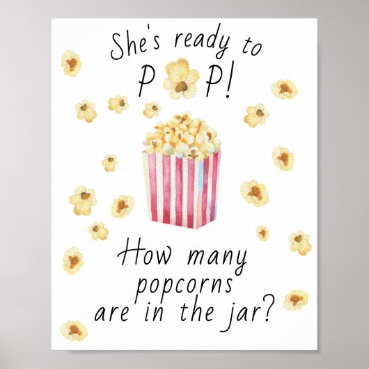 Poster Popcorn - devinez combien de popcorns dans le pot (Devant)