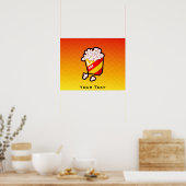Poster Popcorn orange jaune (Cuisine)