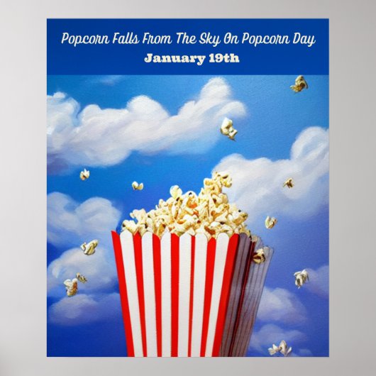Poster Popcorn Tombe Du Ciel Sur L'Affiche De La Journée  (Devant)