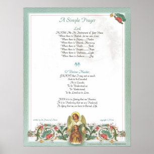 POSTER POPE=ST. PRIÈRE SIMPLE FRANCIS POUR LA PRIÈRE DE P