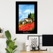 POSTER POPIES EN TOSCANE (Bureau à domicile)