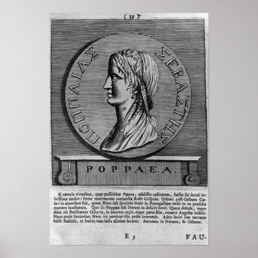 Poster Poppaea Sabina, gravure d'après un roman (Devant)