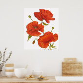 Poster - Poppies en blanc (Cuisine)