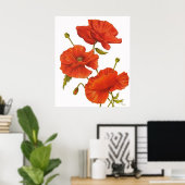 Poster - Poppies en blanc (Bureau à domicile)