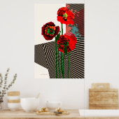 Poster Poppies et motifs (Cuisine)
