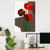 Poster Poppies et motifs (Bureau à domicile)