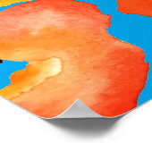Poster Poppies grande fleur art rouge orange (Coin)