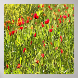Poster Poppies hypnotiques surréalistes