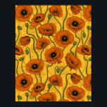 Poster Poppies orange<br><div class="desc">Fleurs de pavot, peintes à la main dans Photoshop, motif sans soudure.</div>