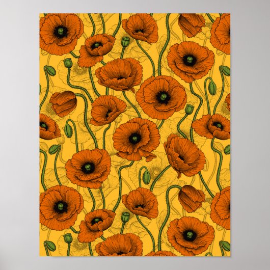 Poster Poppies orange (Devant)