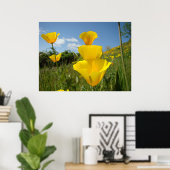 Poster POPPIES Orange Fleurs de pavot Imprimantes d'art e (Bureau à domicile)