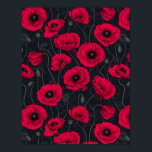 Poster Poppies rouges<br><div class="desc">Fleurs de pavot, peintes à la main dans Photoshop, motif sans soudure.</div>