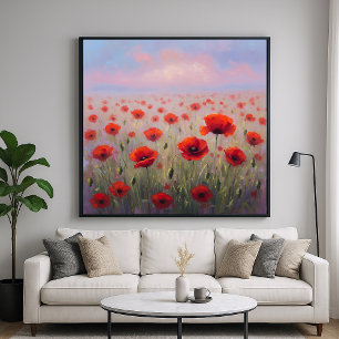 Poster Poppies rouges - Art Floral de style peintre