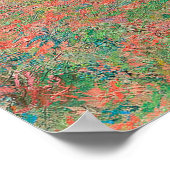 Poster Poppies rouges Ciel bleu par Monet - Champ de pavo (Coin)