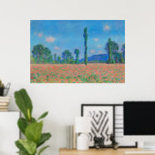 Poster Poppies rouges Ciel bleu par Monet - Champ de pavo (Bureau à domicile)