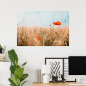 Poster Poppies rouges et orge dorée (Bureau à domicile)