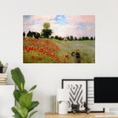 Poster Poppies rouges par Monet - Poppy Field Parasol Fem (Bureau à domicile)
