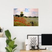 Poster Poppies rouges par Monet - Poppy Field Parasol Fem (Bureau à domicile)