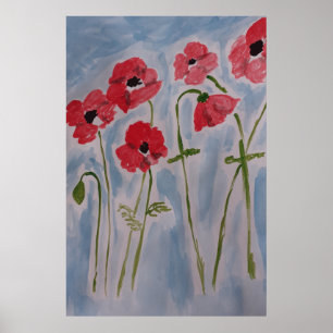 Poster Poppies rouges sauvages