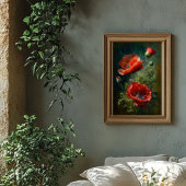 Poster Poppies rouges - Style Vintage