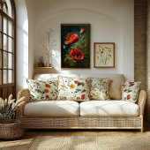 Poster Poppies rouges - Style Vintage