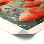 Poster Poppies Sur Le Terrain La Scène Naturelle Aquarell (Coin)