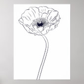 Poster Poppy Botanical Line Art (Devant)