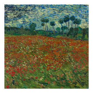 Poster Poppy field by Vincent van Gogh Fine Art