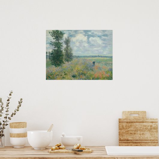 Poster Poppy Fields near Argenteuil by Claude Monet (Cuisine)