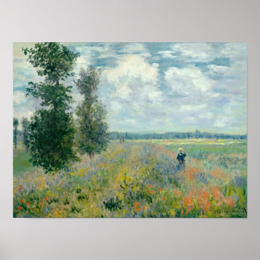 Poster Poppy Fields near Argenteuil by Claude Monet (Devant)