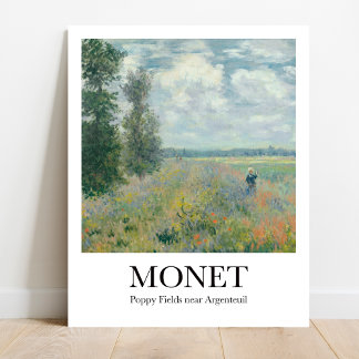 Poster Poppy Fields near Argenteuil by Claude Monet
