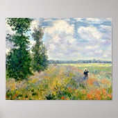 Poster Poppy Fields near Argenteuil by Claude Monet (Devant)