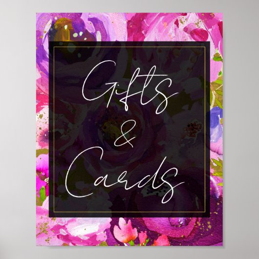 Poster Pops de rose violet violet Vibrant Cartes-cadeaux  (Devant)