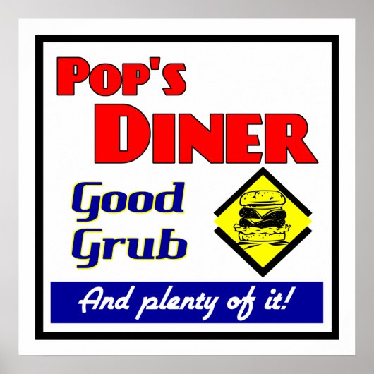 Poster Pop's Diner Retro Restaurant Imprimer (Devant)
