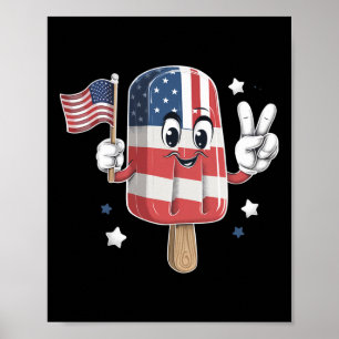 Poster Popsicle 4 juillet Garçons Enfants Drapeau américa