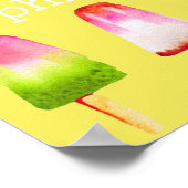 Poster Popsicle bloc de glace mignonne art de nourriture  (Coin)