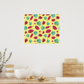 Poster Popsicle, Cherry, Strawberry & Watermelon Leaves (Cuisine)