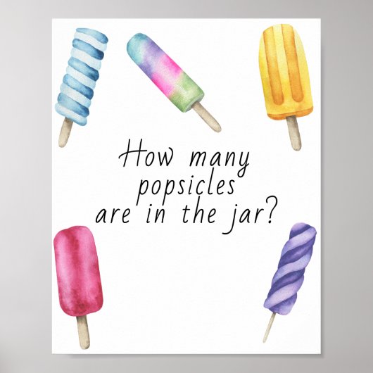 Poster Popsicle - devinez combien de popsicles sont dans  (Devant)